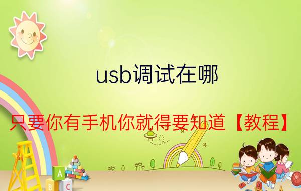 usb调试在哪 只要你有手机你就得要知道【教程】